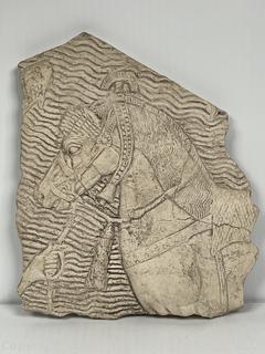 Reproduction of Relief of Assyrian Cavalryman Fording A Stream Produced by The Metropolitan Museum Of Art 