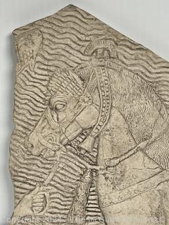 Reproduction of Relief of Assyrian Cavalryman Fording A Stream Produced by The Metropolitan Museum Of Art 