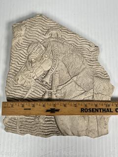 Reproduction of Relief of Assyrian Cavalryman Fording A Stream Produced by The Metropolitan Museum Of Art 