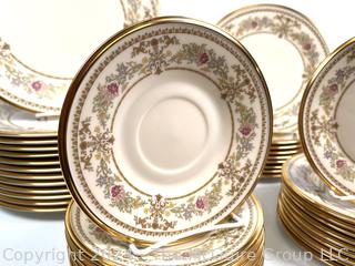 Large Set of Lenox Porcelain China in Castle Garden Pattern