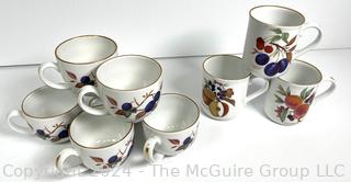 Tea Cups and Coffee Mugs in Royal Worcester Porcelain China Evesham Pattern