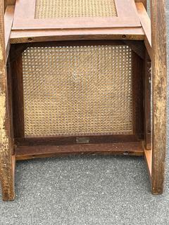 Arts and Crafts Cane Rocking Chair Made by Stickley Brothers  Quaint Furniture with Brass Label. 