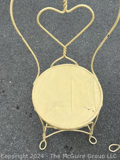 Set of Two (2)  Ice Cream Parlor Chairs With Twisted Heart Wire Frame