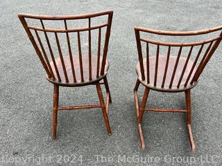 Two (2) Primitive Chairs, One on Rockers