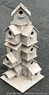 White Painted Barnwood Birdhouse