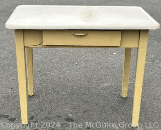 Porcelain Enamel Top Kitchen Table with Drawer