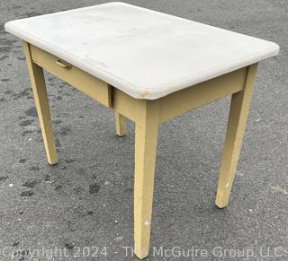 Porcelain Enamel Top Kitchen Table with Drawer