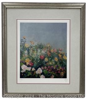 Framed Under Glass Floral Print by Patrick Hans and Numbered (5/20).  16 x 19"