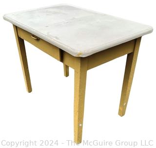 Porcelain Enamel Top Kitchen Table with Drawer