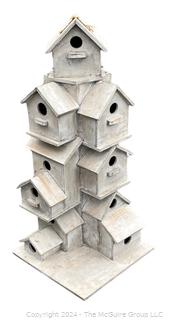 White Painted Barnwood Birdhouse