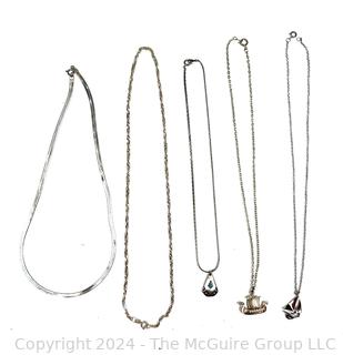 Four (4) Sterling Silver Necklaces 