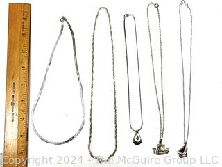 Four (4) Sterling Silver Necklaces 