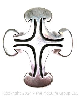 Cony Taxco Modernist Sterling Silver Cross Pendant, 1964