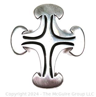 Cony Taxco Modernist Sterling Silver Cross Pendant, 1964