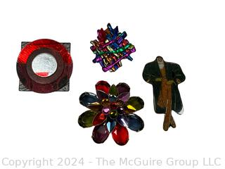 Four (4) Bright 1990's Brooches