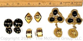 Four (4) Designer Signed Clip On Earrings