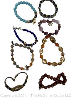 Eight (8) Beaded Bracelets