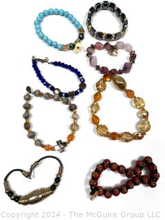 Eight (8) Beaded Bracelets