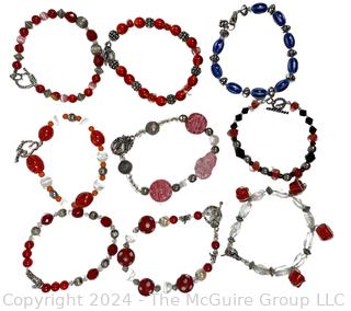 Nine (9) Beaded Bracelets