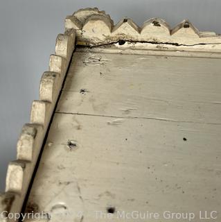 Mid-19th Century White Painted Wall Shelf with Spindle. 20 x 7.5 x 21.5"