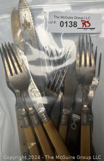 Set of Sheffield Bone Handle Fish Forks & Knives 