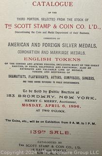 Five (5) Coins and Metal Auction Catalogs Circa 1880-1890's