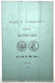 Five (5) Coins and Metal Auction Catalogs Circa 1880-1890's