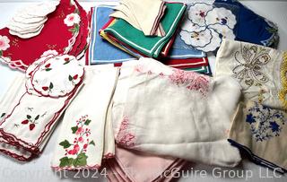 Group of Vintage Embroidered Linens