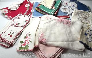 Group of Vintage Embroidered Linens