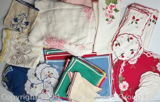 Group of Vintage Embroidered Linens