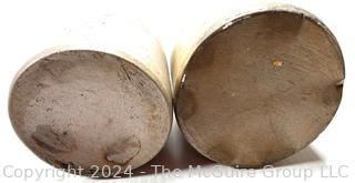 Two (2) American 19th Century Decorated Stoneware Salt Glaze Crocks or Jars. 9" tall