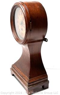 Mahogany French Balloon Wind Up Mantel Clock with Copper Face.