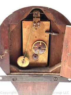 Mahogany French Balloon Wind Up Mantel Clock with Copper Face.