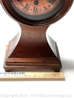 Mahogany French Balloon Wind Up Mantel Clock with Copper Face.