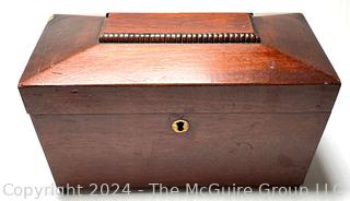 English Regency Mahogany Sarcophagus Tea Caddy Box