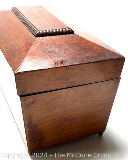 English Regency Mahogany Sarcophagus Tea Caddy Box