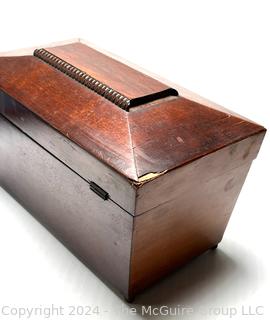 English Regency Mahogany Sarcophagus Tea Caddy Box