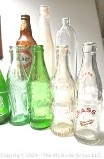 Collection of Soda Pop Bottles, Various Brands & Colors,