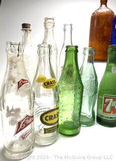 Collection of Soda Pop Bottles, Various Brands & Colors,