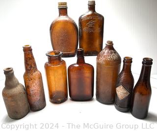 Collection of Brown Glass Bottles