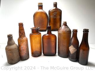 Collection of Brown Glass Bottles