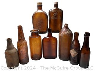 Collection of Brown Glass Bottles