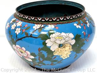 Japanese Enamel Cloisonné Jardinière Planter. Some Damage.