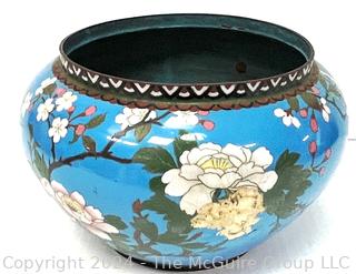 Japanese Enamel Cloisonné Jardinière Planter. Some Damage.