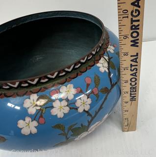 Japanese Enamel Cloisonné Jardinière Planter. Some Damage.