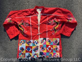  Handmade Chinese Good Luck Blessings Red Quilted Jacket