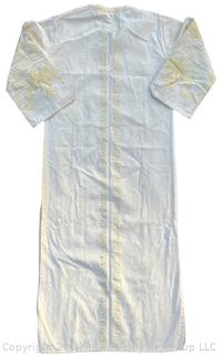 White with Gold Metallic Thread Embroidered Caftan.  Some staining. 