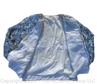 Vintage Silver Sequin Jacket with Silk Lining