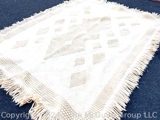 Heavy Wool Knotty Blanket Rug. 65 x 82"