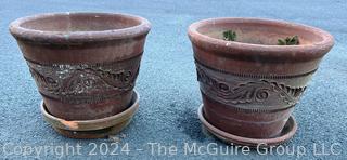 Two (2) Heavy Terra Cotta Planters